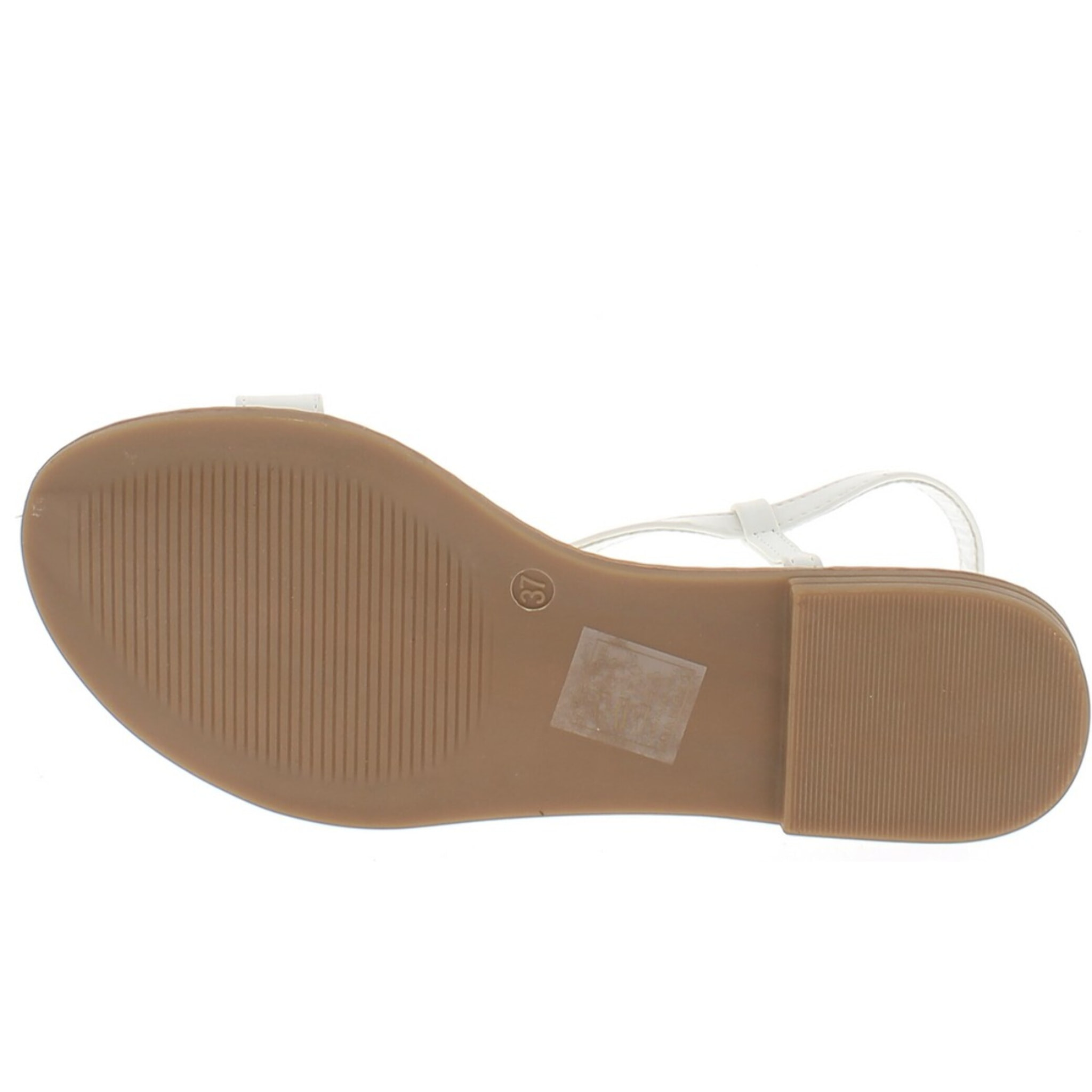 Marina Galanti Scarpe Donna Sandals Ballet Flat with Gold Chain Decoration MG 1P170 White