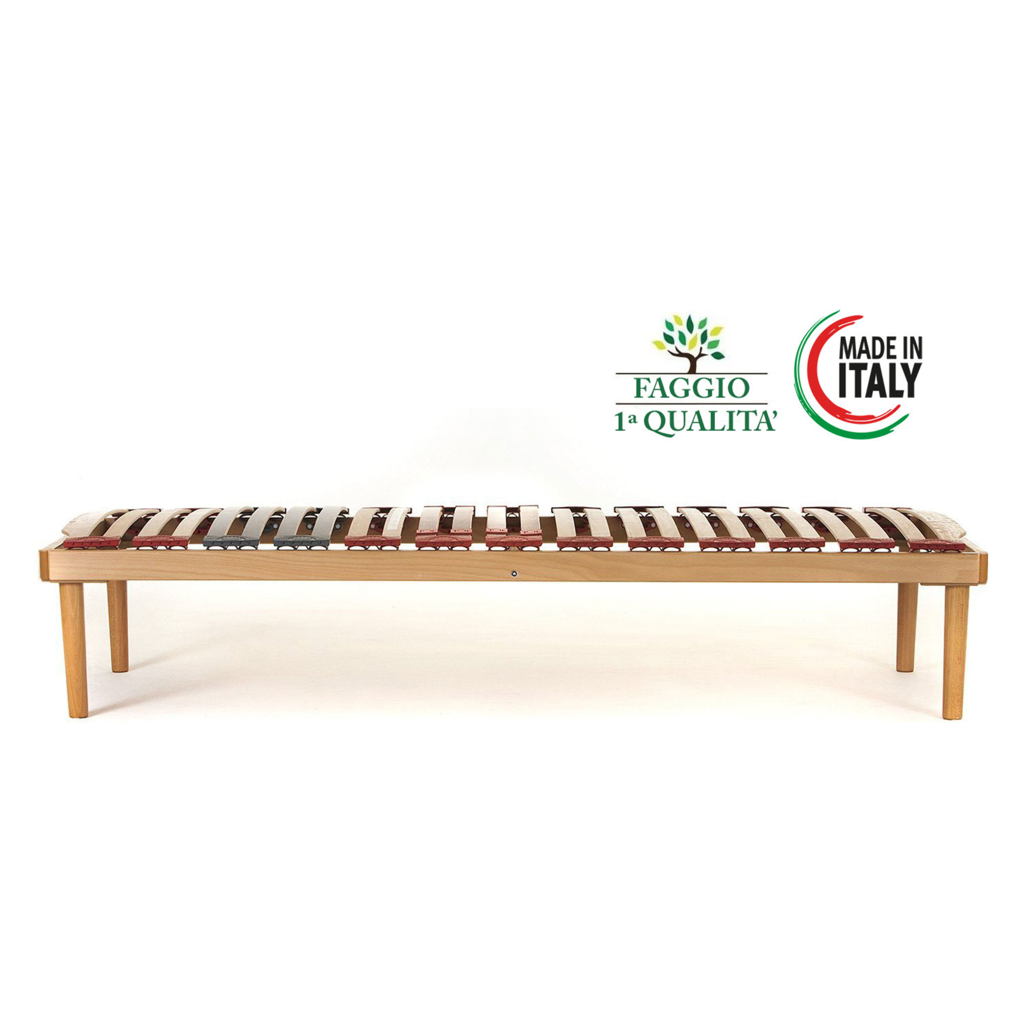 Rete a doghe in faggio mod. DynActive mis. 90x200 con doghe ammortizzate e basculanti