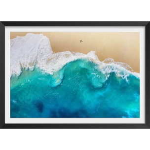 Affiche paysage kelingking bali Affiche + cadre en bois - Noir