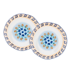 Plateau de service NAPOLI Ø30cm - 2 pièces - Agrume