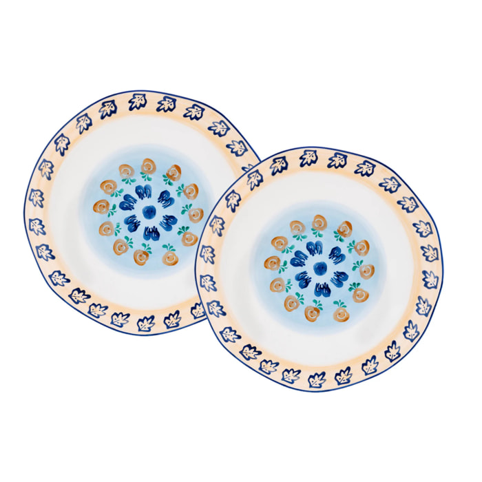 Plateau de service NAPOLI Ø30cm - 2 pièces - Agrume