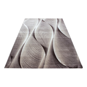 PARMA - Tapis à poils ras à motif artistique marron - PAR9310MAR