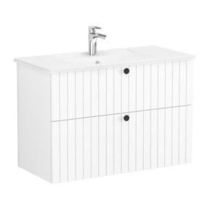 Meuble de salle de bain avec lavabo Vitra Root 100x67x46 cm blanc mat (ROOTG100WINTS)