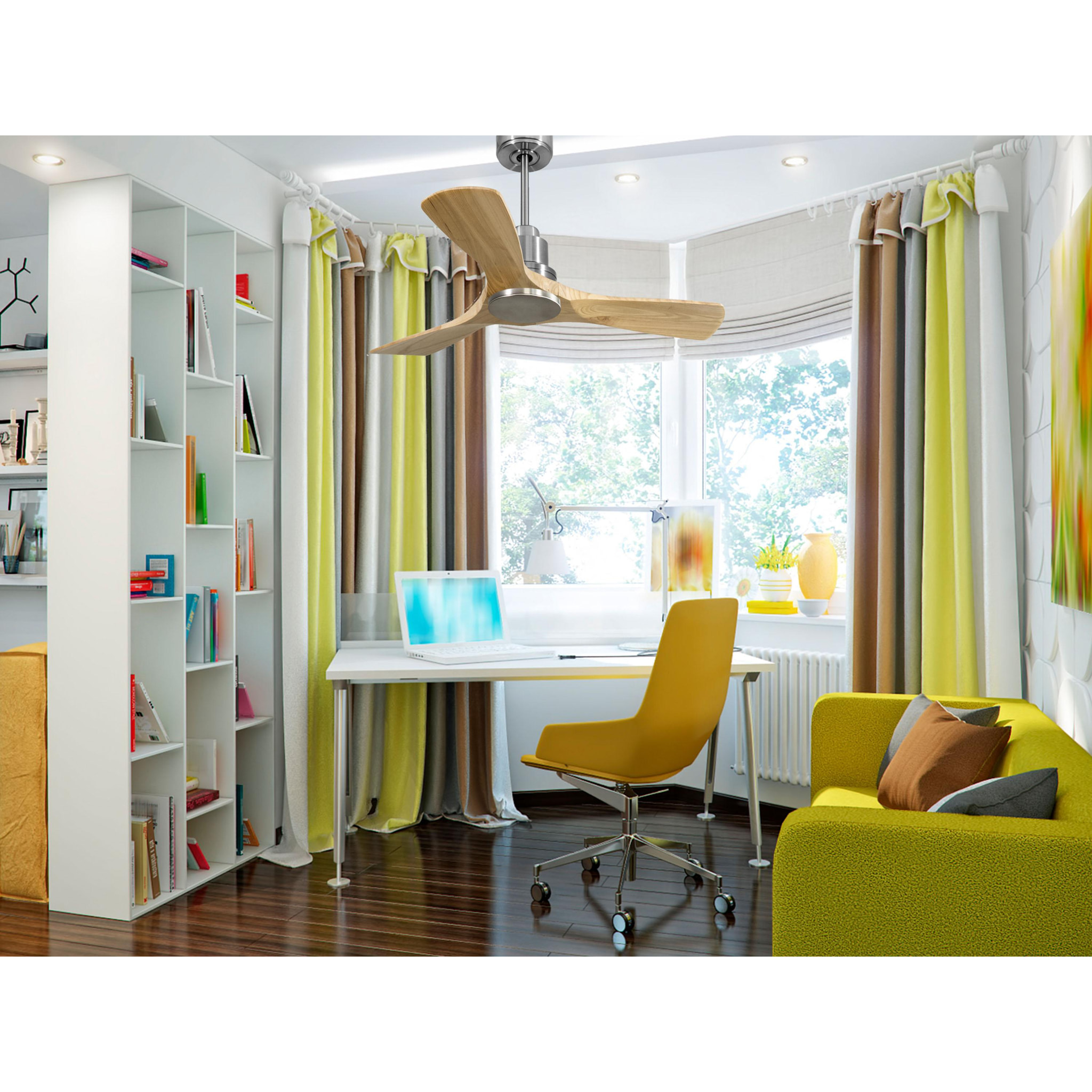 Ventilador de techo Reversible Termostato Wifi Motor DC Techos Inclinados Mando a Distancia Hypersilence Memoria RarotongaD106C0466958 PURLINE