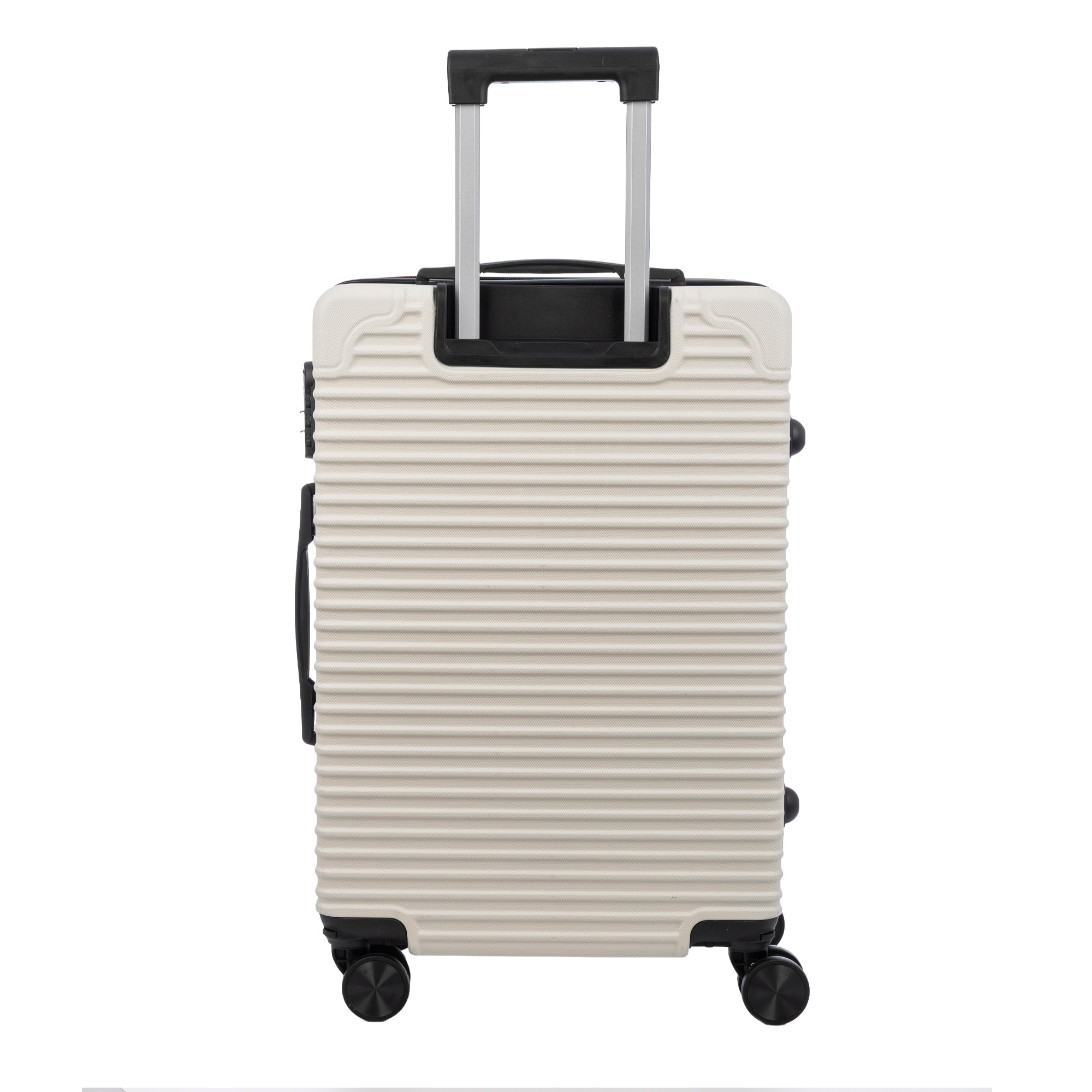Juego de 3 maletas Trolley, en material ligero ABS de alta resistencia con esquinas reforzadas. Cerradura numérica y 4 ruedas dobles extraíbles y giratorias 360°.
