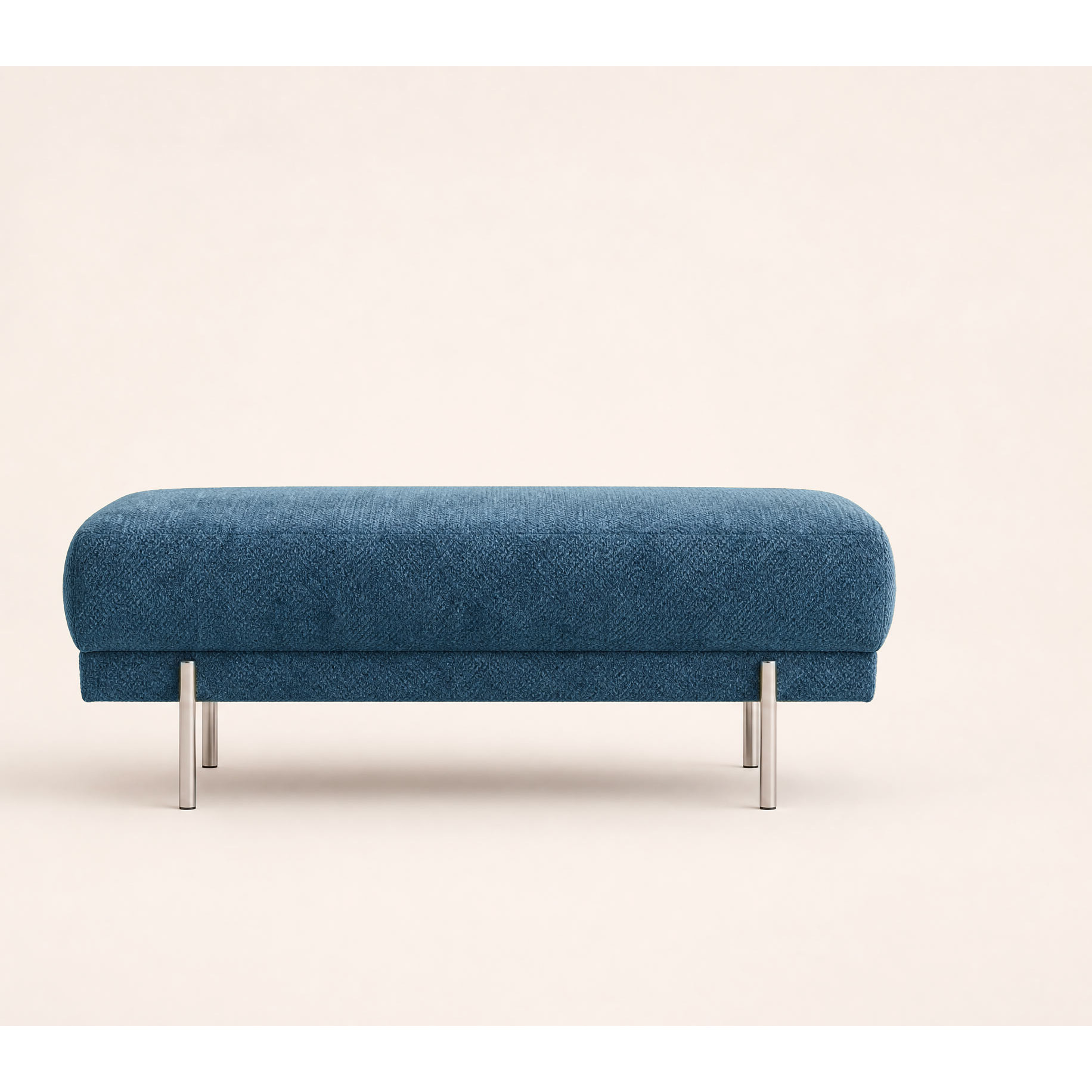 Gabin - pouf en velours texturé - Bleu