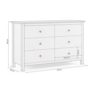 Cómoda Bay 6 cajones Blanco