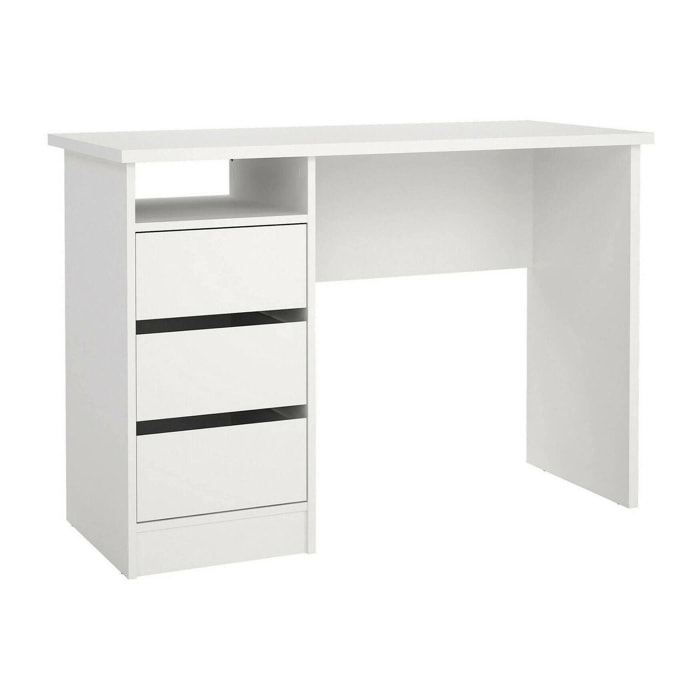 Scrivania Huaning, Scrittoio multiuso, Tavolo per ufficio porta PC, Piano di lavoro, 110x49 h76 cm, Bianco