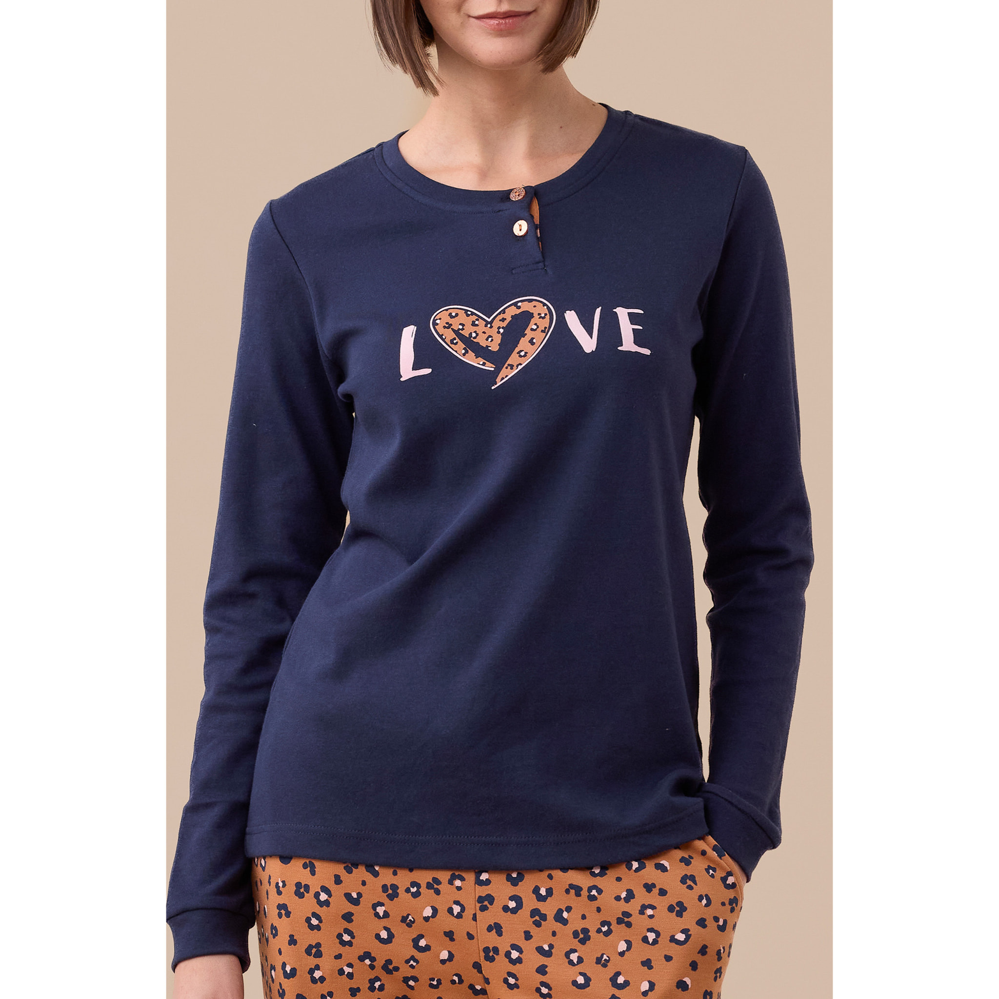 Pigiama donna invernale in caldo cotone articolo animalier. Noidinotte