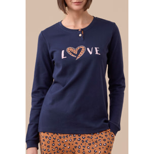 Pigiama donna invernale in caldo cotone articolo animalier. Noidinotte