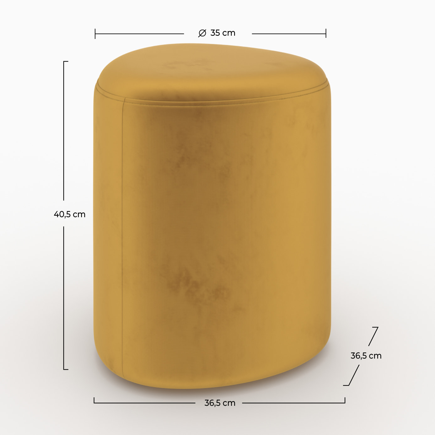 Pouf en velours jaune - Emmy