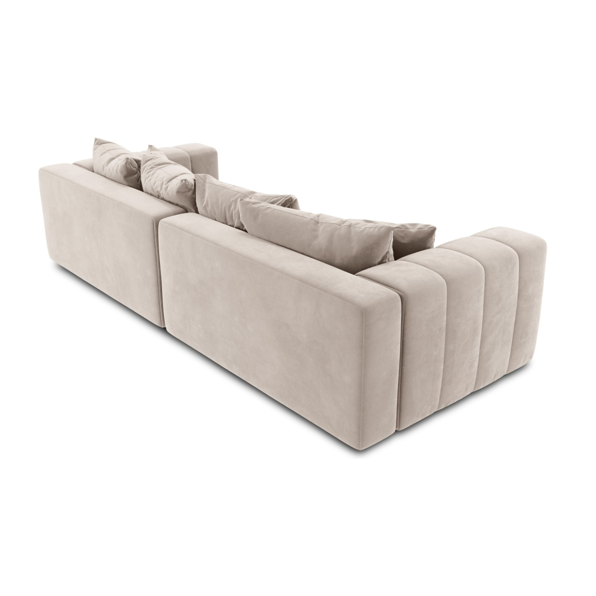 Canapé modulable "Marcel" 5 places en velours beige