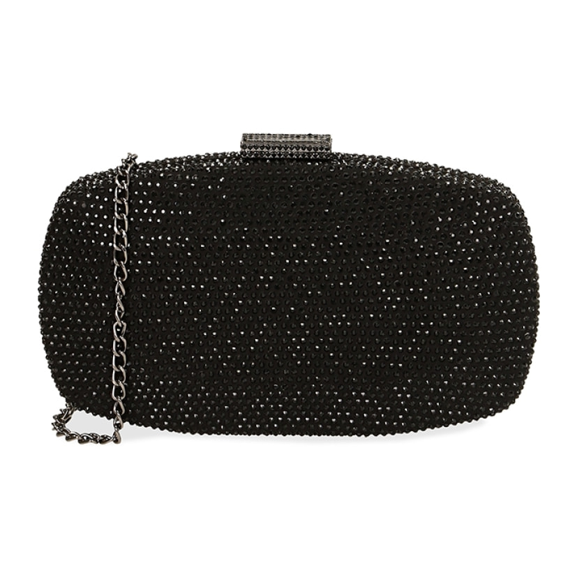 Clutch joya negro en microfibra