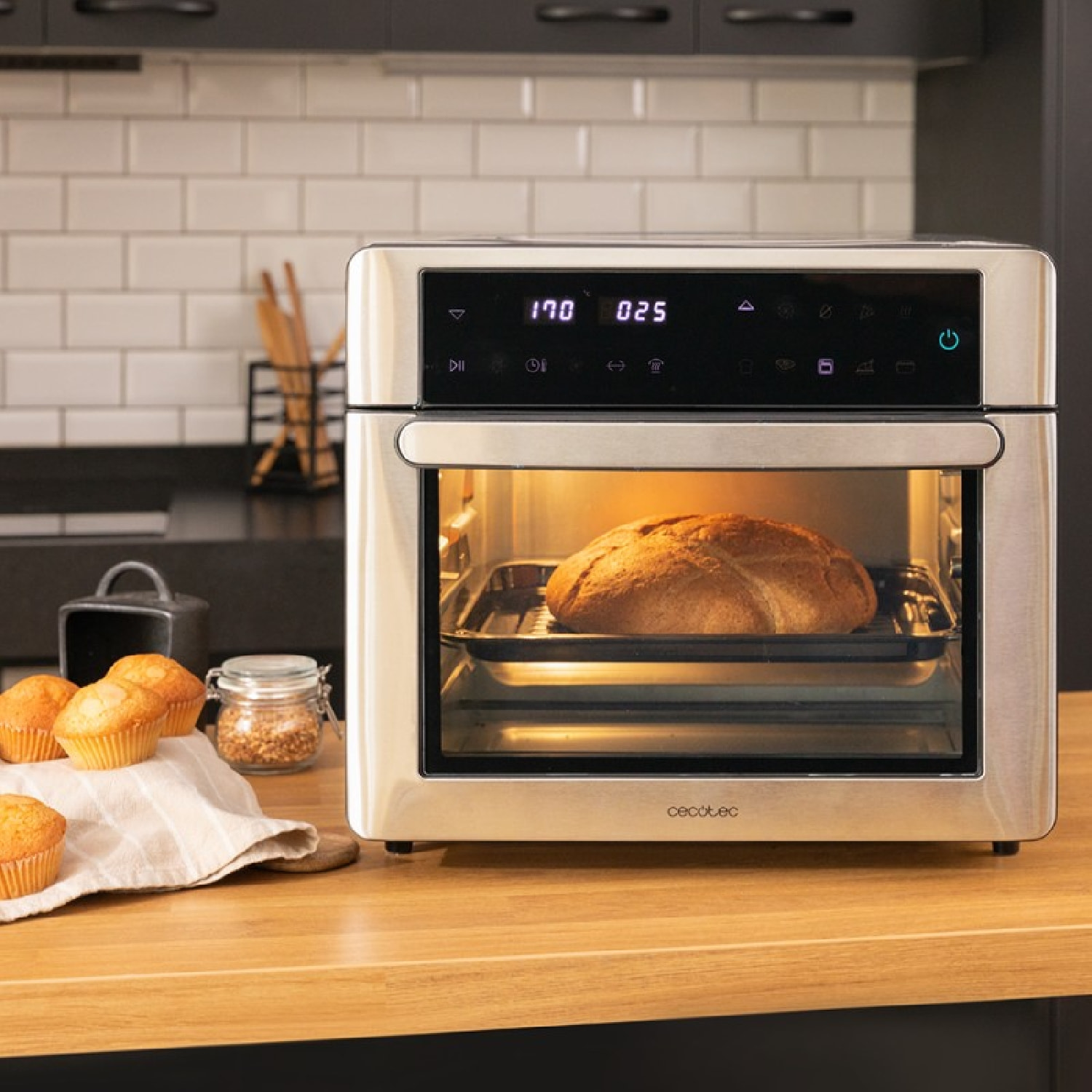 Cecotec Four Friteuse à air chaud Bake&Fry Touch. 14-25-30 litres, convection, é