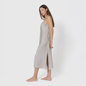 Camisón midi satén verde tiffany