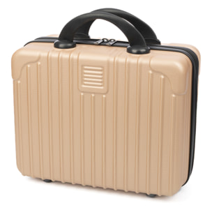 DAM Neceser rígido ultraligero de ABS. Adaptable a trolley. 14 pulgadas. 32x16x29 Cm. Color: Oro