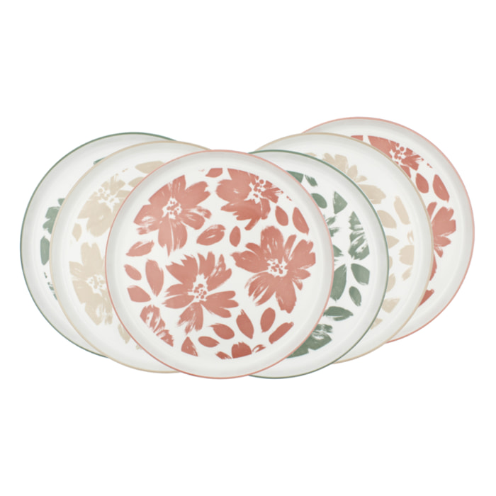 Lot de 6 grandes assiettes, HANAE