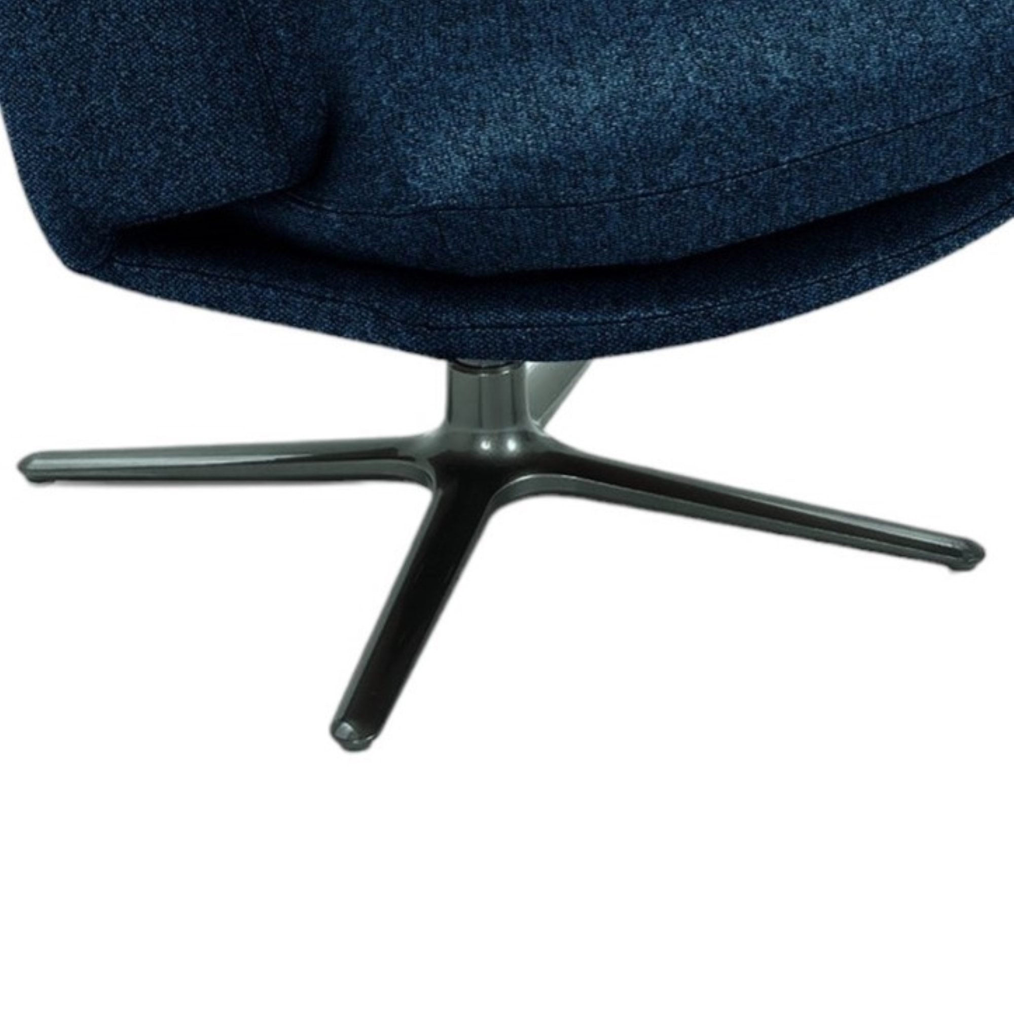 Poltrona girevole NEW ARLEY in tessuto blu notte e base in metallo
