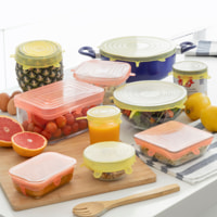 Set di 10 coperchi da cucina riutilizzabili e regolabili Lidyc - trasparente