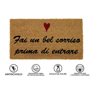 Zerbino Ingresso Casa Antiscivolo In Cocco Scritte Divertenti Sorriso