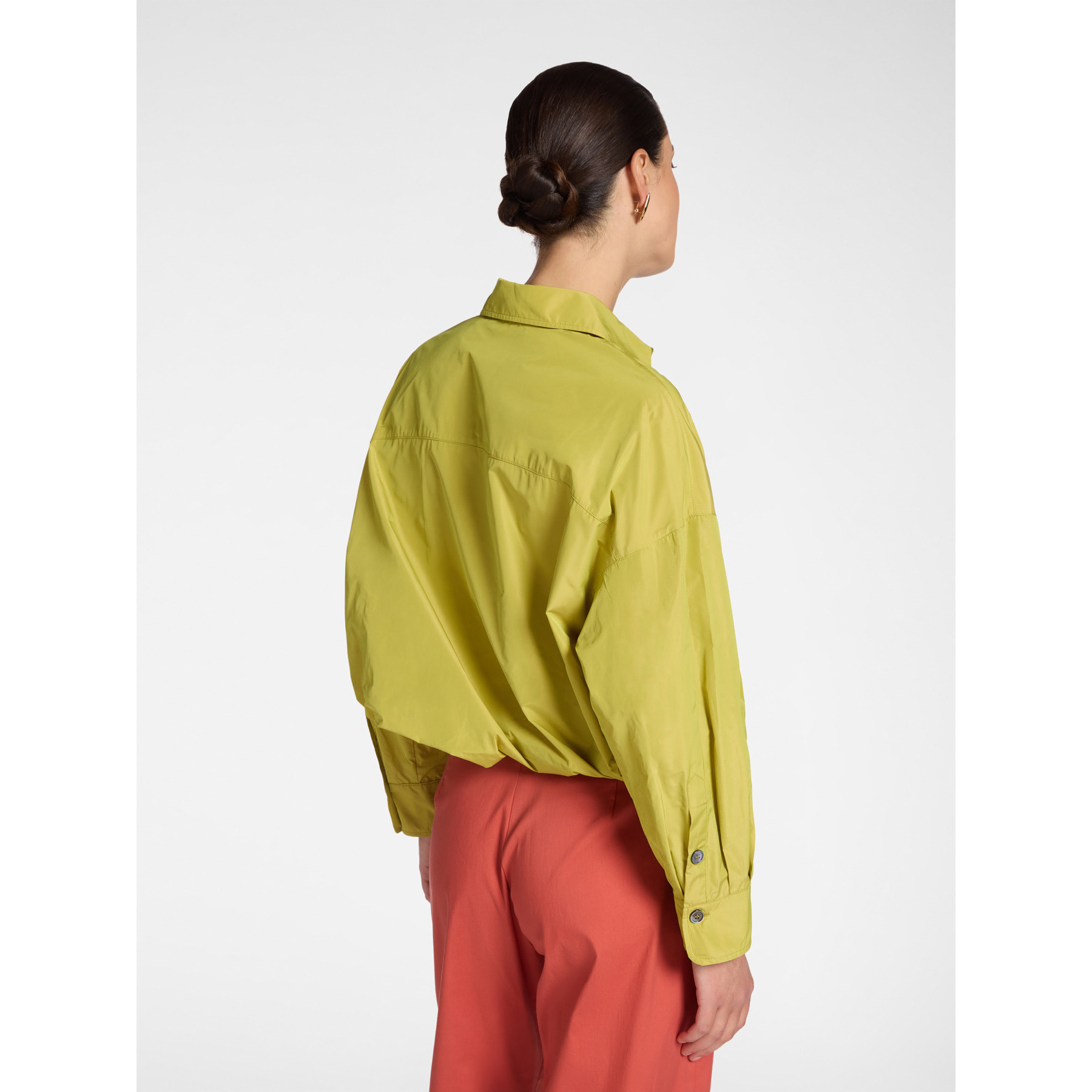 Elena Mirò - Camicia in taffetà con tasche - Verde chiaro