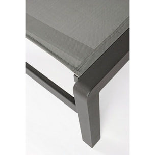 Set di 4 lettini reclinabili KONNOR in alluminio e textilene antracite, con ruote