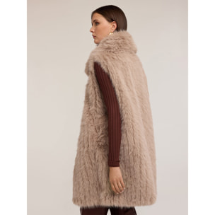 Motivi - Gilet effetto teddy con ampio collo - Beige