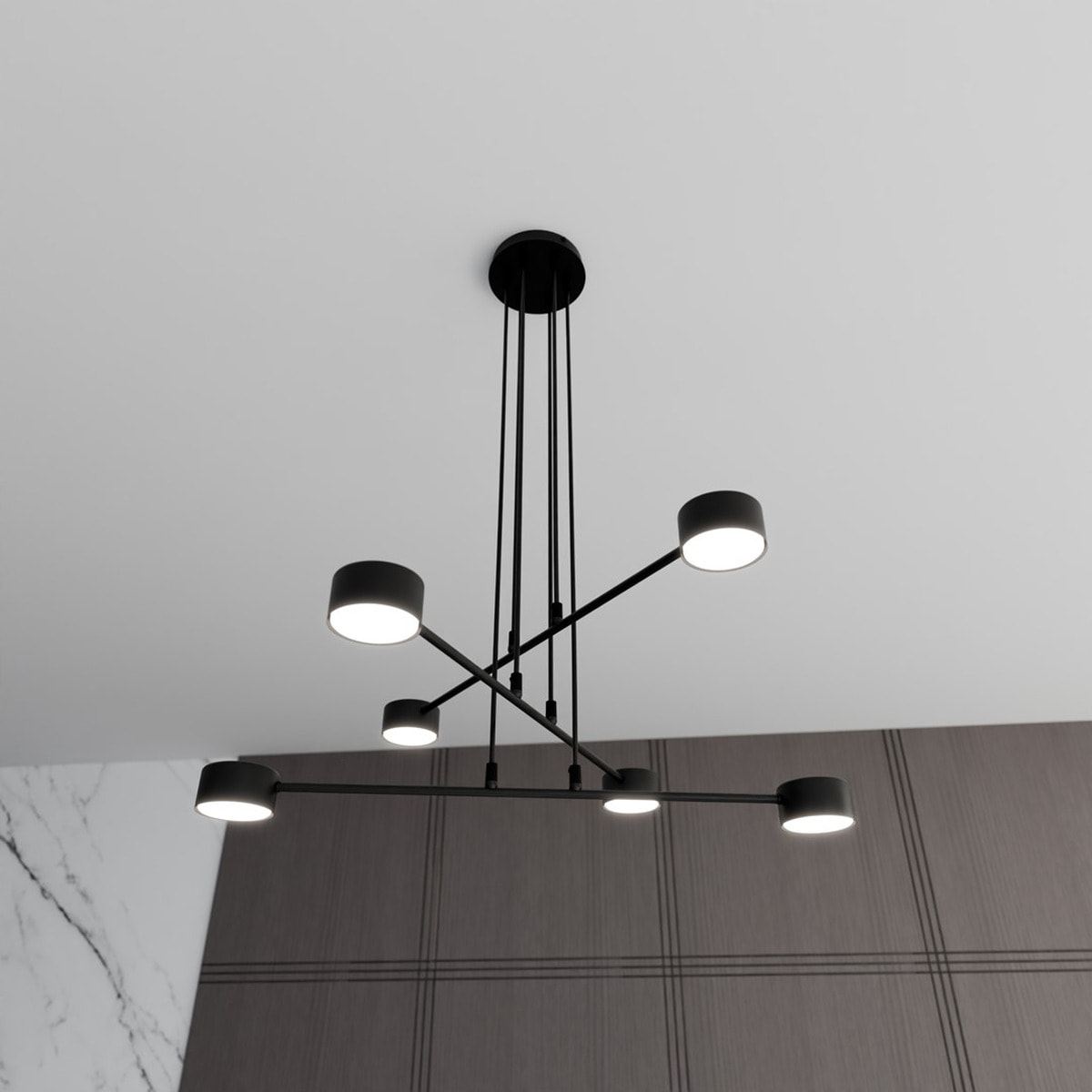 Lampada a sospensione Modus in acciaio verniciato nero