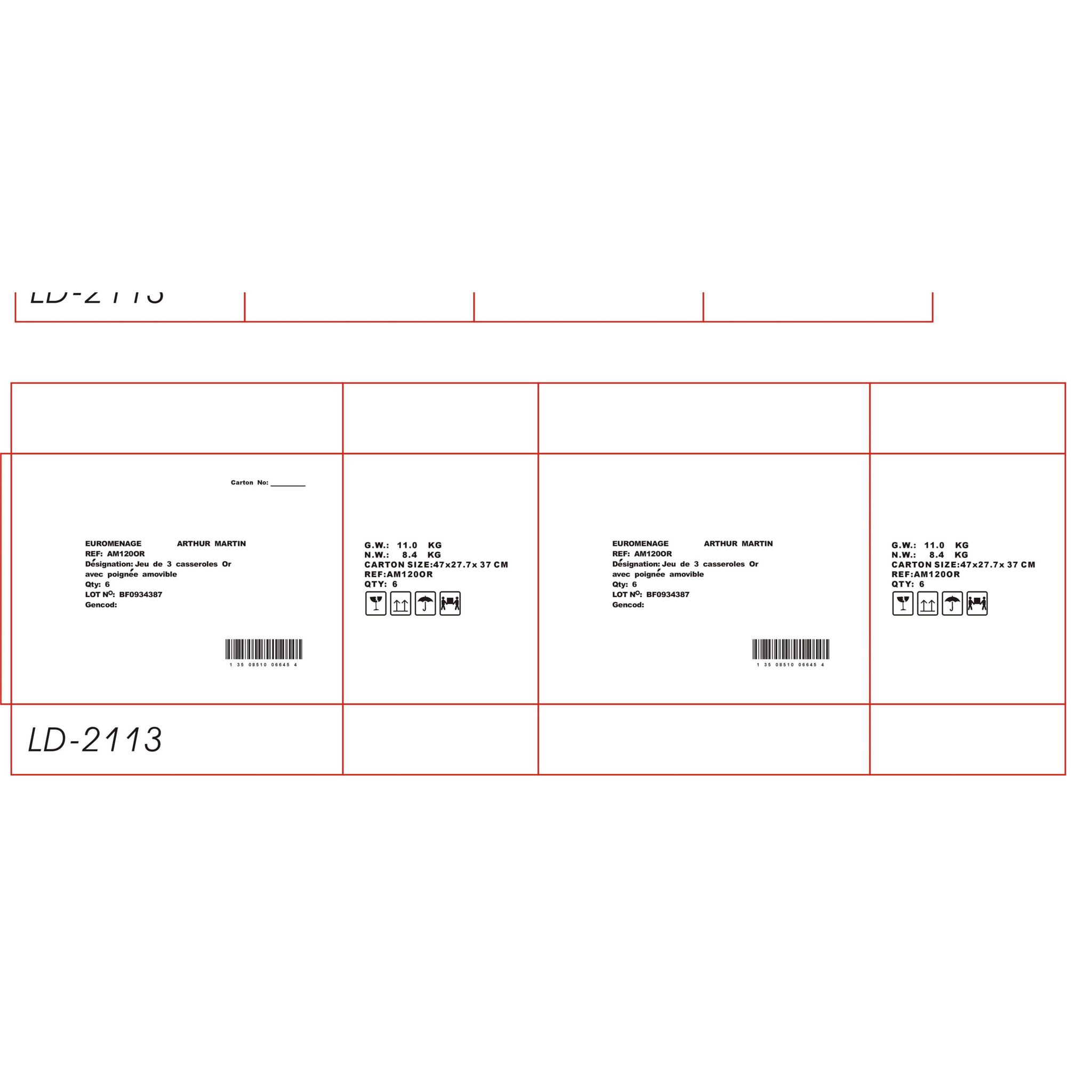 AM. Set de 3 casseroles 16/18/20 Or