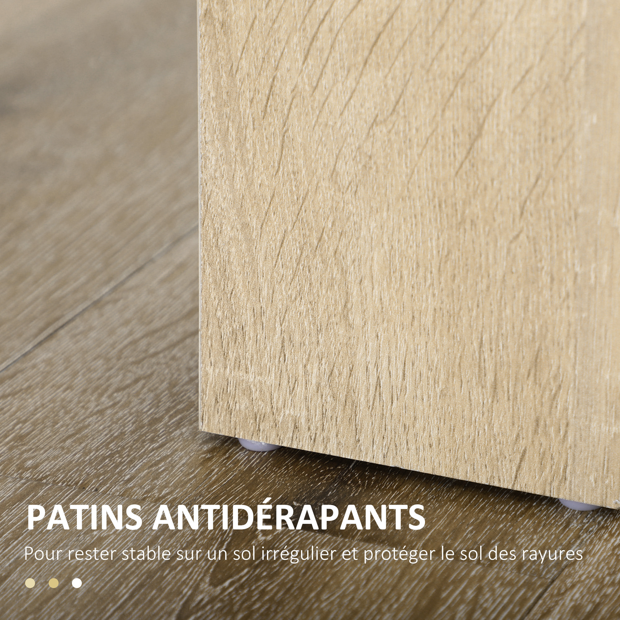 Table à manger grand plateau 4-6 personnes - dim. 120L x 69l x 75H cm - panneaux noir aspect chêne clair