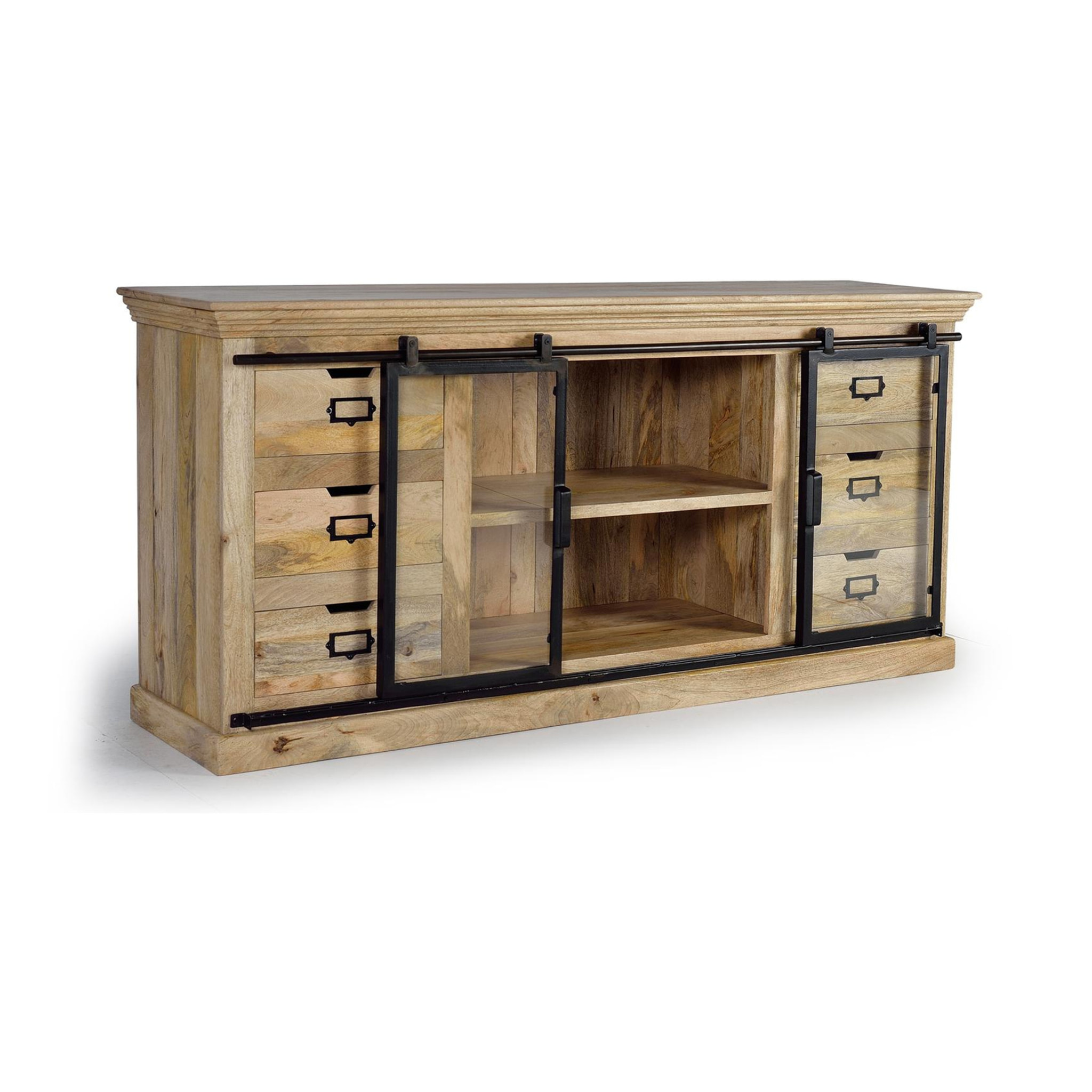Aparador de Madera de Mango Estilo Industrial Moderno