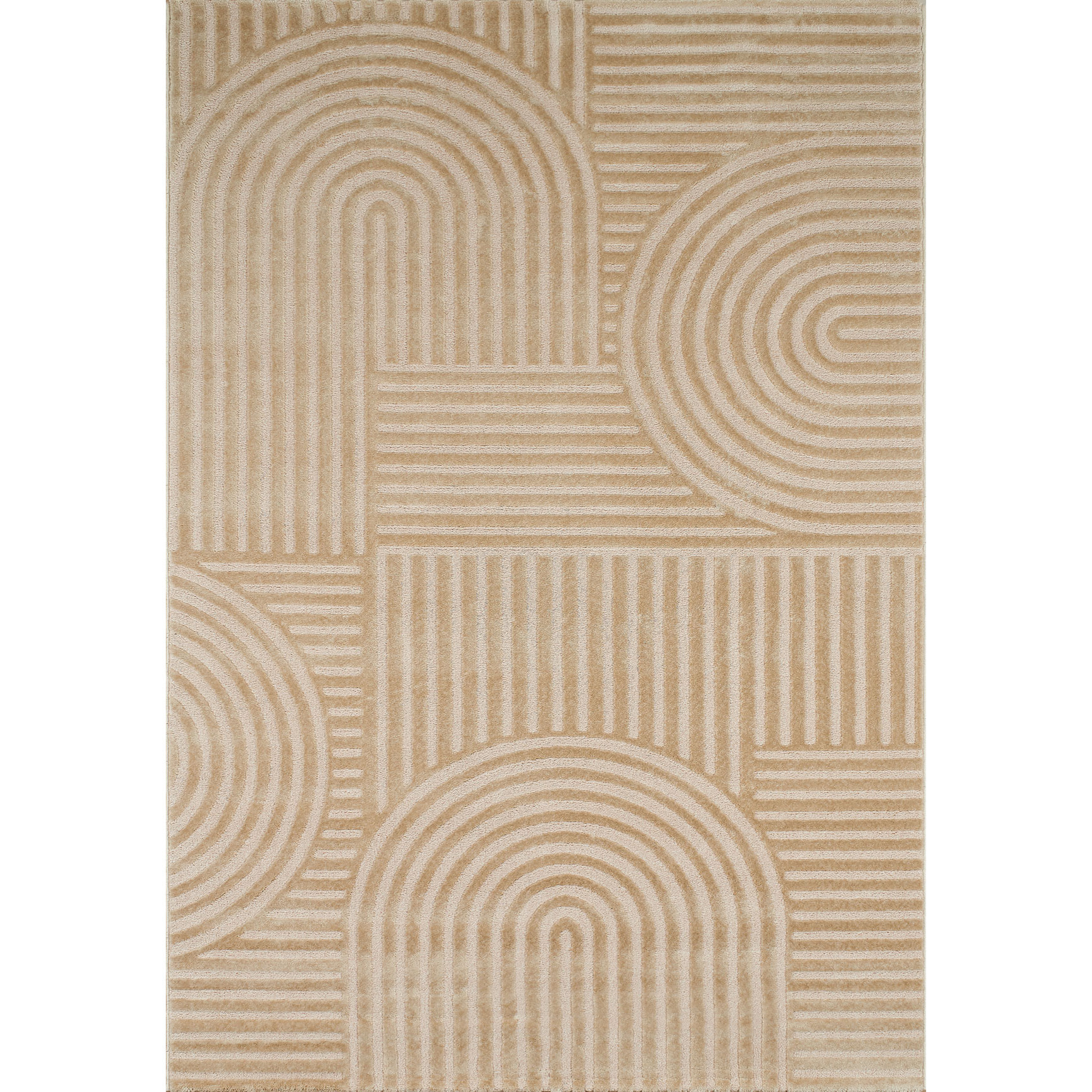 BIANCA - Tapis motif en relief beige