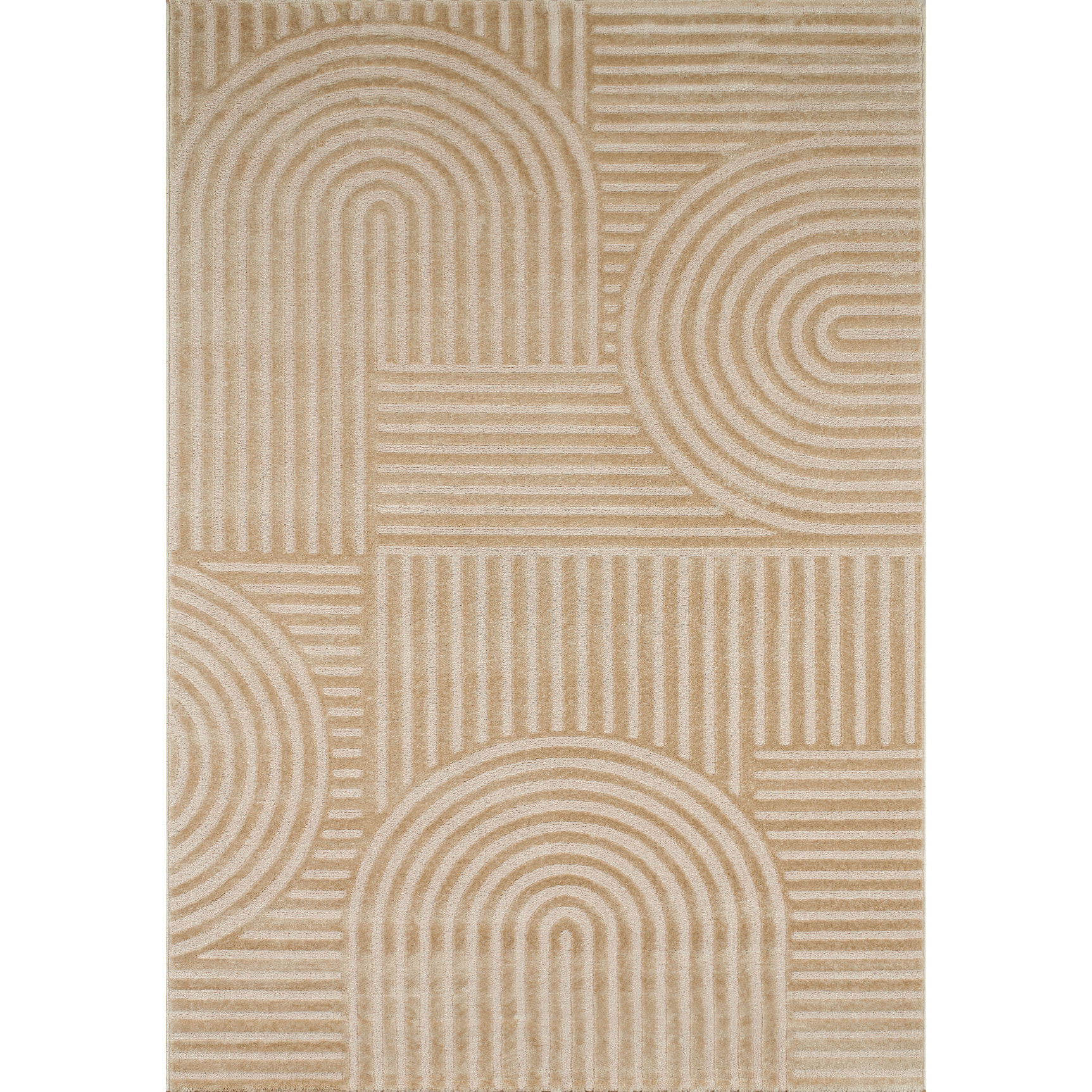 BIANCA - Tapis motif en relief beige