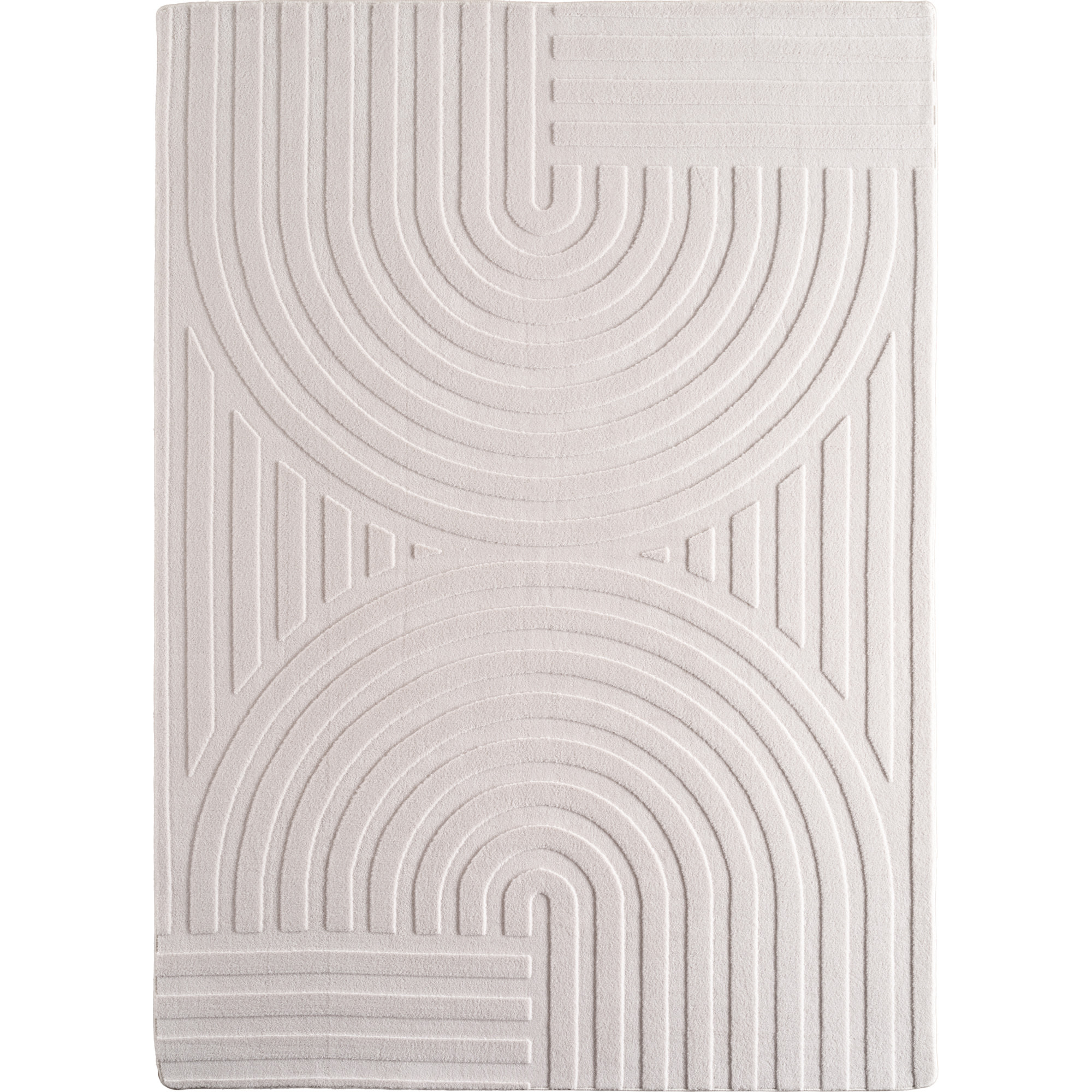 LENNY - Tapis de salon creme au design géométrique