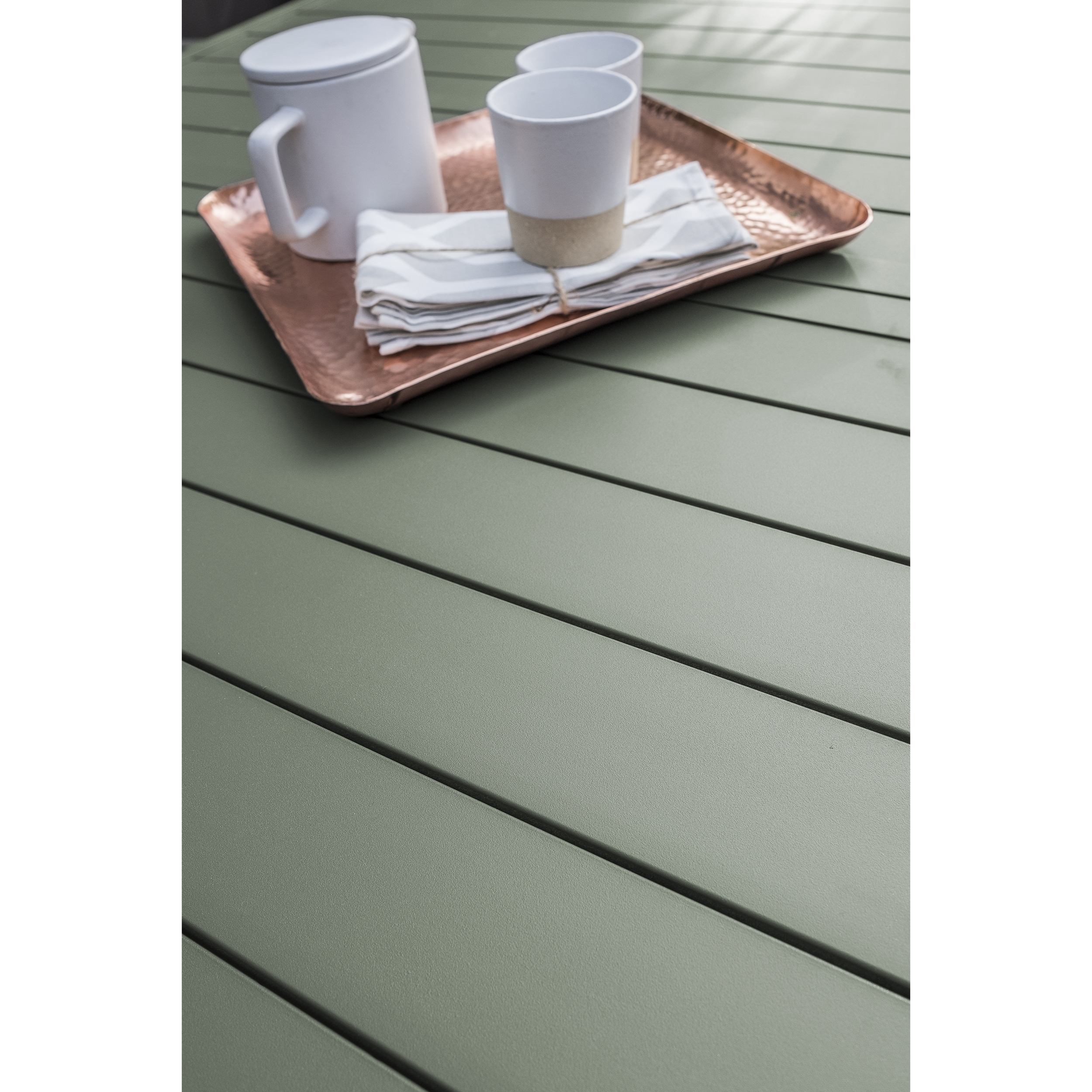 MIAMI - Table de jardin 10 places en aluminium kaki