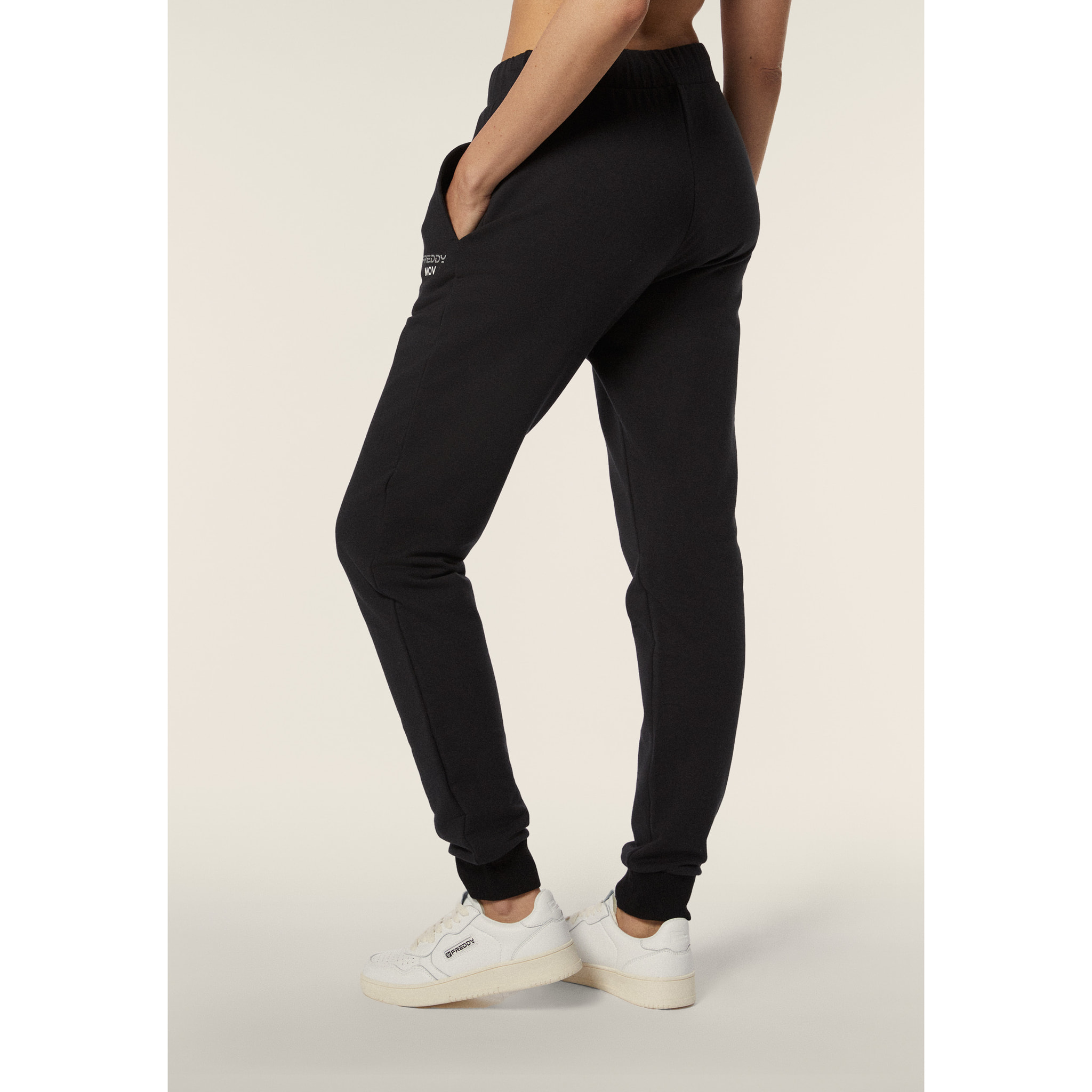 Pantaloni Sportivi da donna in felpa con fondo polsino