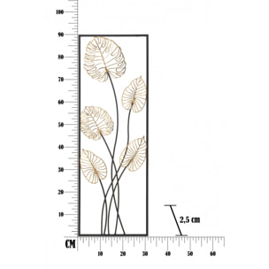 Decorazione da parete, Ferro, Con fantasia floreale, Misure: 31 x 2,5 x 90 cm