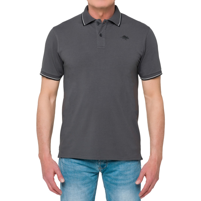 Polo con righine Hot Buttered Amak grigio.
