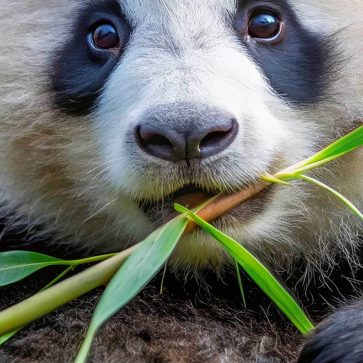 Tableau panoramique panda nature bambou Toile imprimée