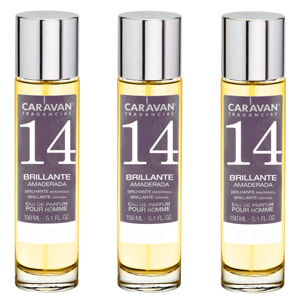 Caravan fragancias set de 3 frascos perfume de hombre nº14, de 150 ml