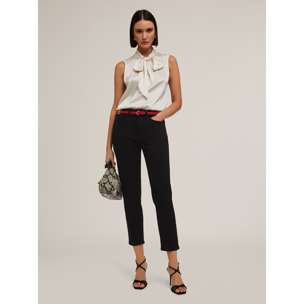 Motivi - Pantalón carrot Rianne de algodón - Negro