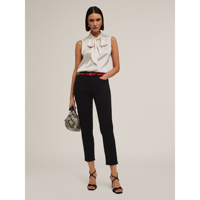 Motivi - Pantalón carrot Rianne de algodón - Negro