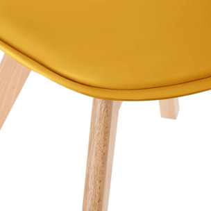 Chaise "Baya" pieds hêtre jaune