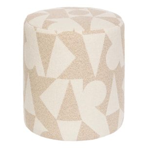 Pouf Rond Delor Beige 36x40 cm
