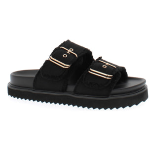 Armata di Mare Scarpe Donna Ciabatte con Doppia Fibbia AMD S61H39 Black