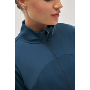 Giacca sportiva aderente traspirante blu