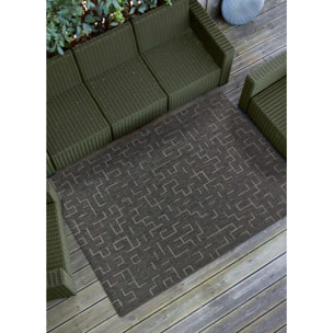 BREEZE Alfombra de exterior geométrica gris, varias medidas disponibles.