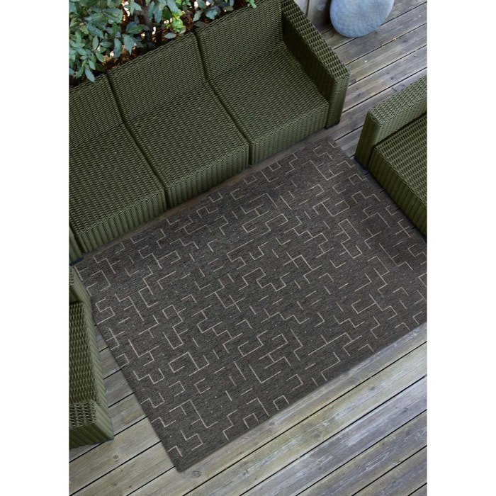 BREEZE Alfombra de exterior geométrica gris, varias medidas disponibles.
