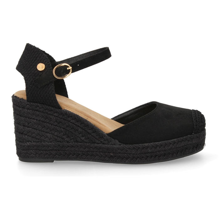 Sandalia de cuña de yute para mujer, comodas y elegantes diseño moderno con el yute en el mismo tono