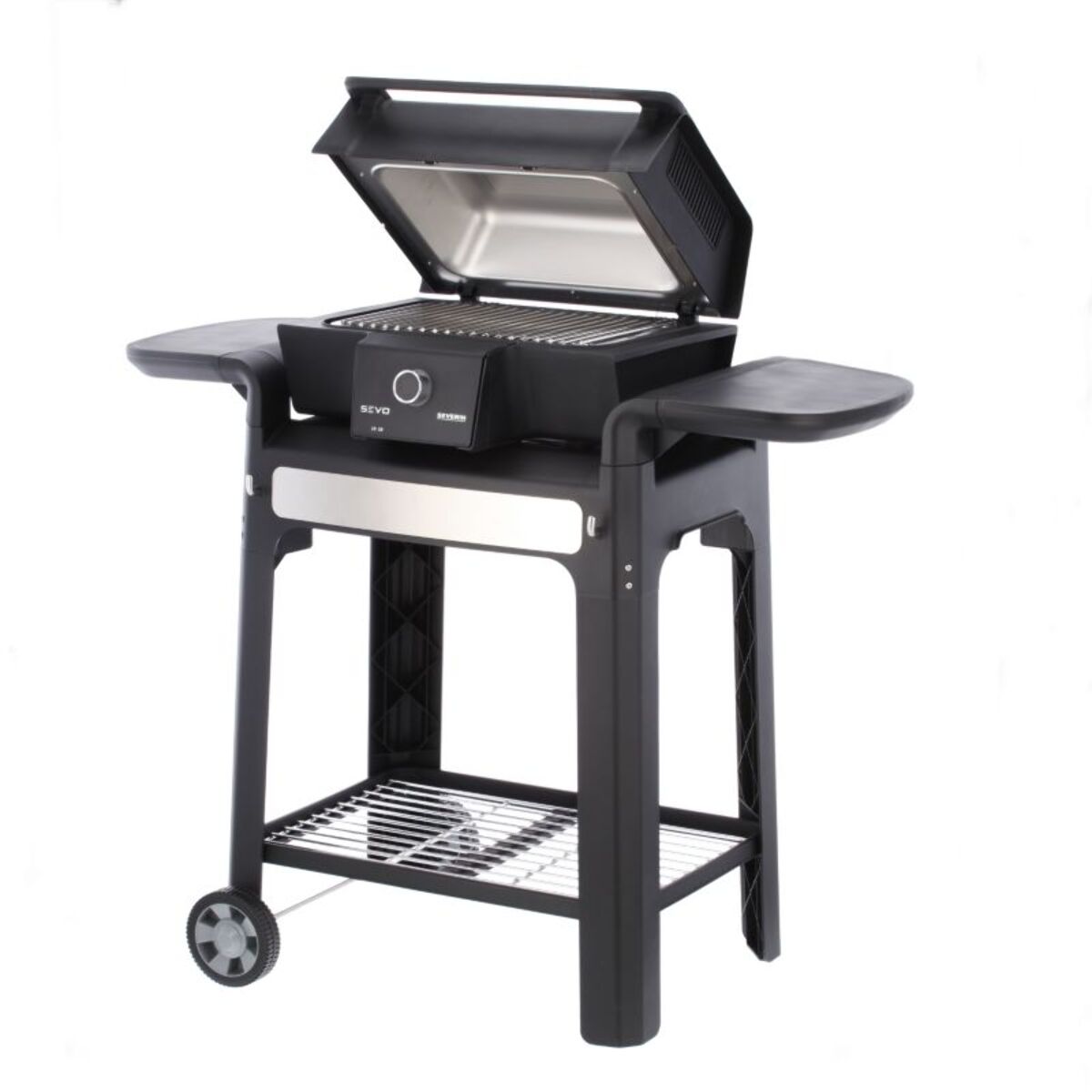 Barbecue électrique SEVERIN PG8139 noir sur chariot sonde connectée 41.5x31.5 cm
